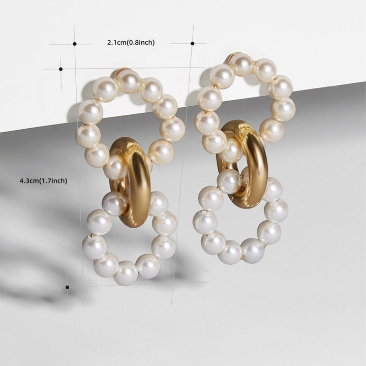 Bohemian Round Imitation Pearl Big Ear Stud Earring Fashion Jewelry Accessory Image 9