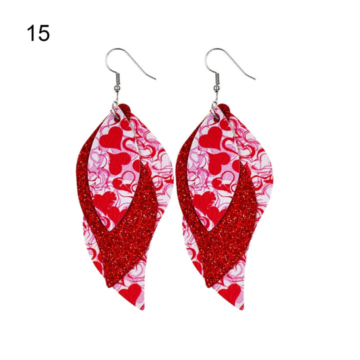 S-Shaped Leather Earrings Sequins Sparkling Earrings Jewelry Accessory Gifts Image 8