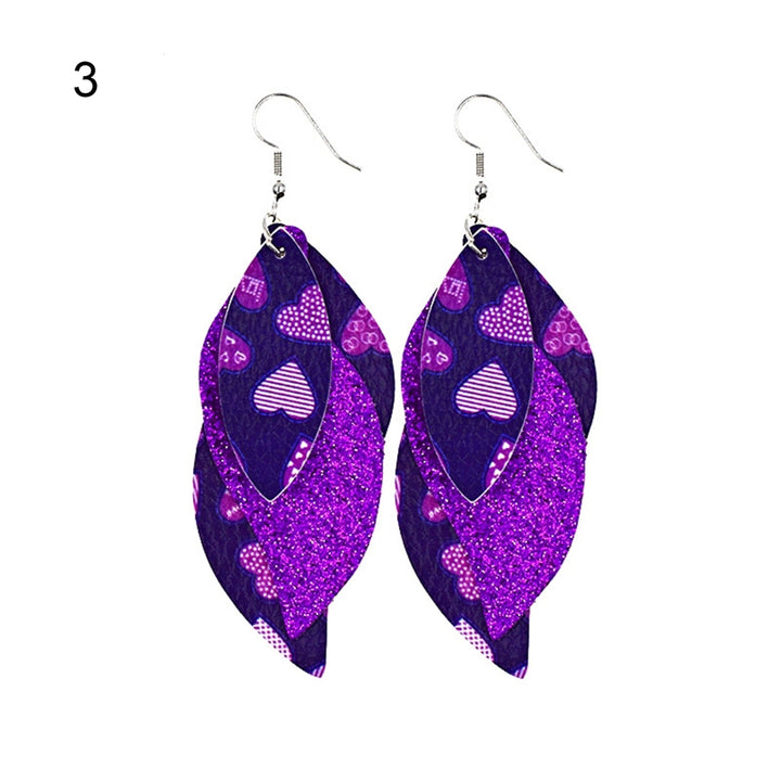 S-Shaped Leather Earrings Sequins Sparkling Earrings Jewelry Accessory Gifts Image 10