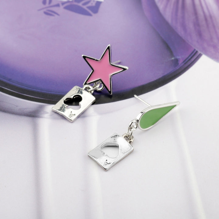 Hunter Anime Cosplay Poker Joker Ear Stud Earring for Hisoka Jewelry Accessories Image 4