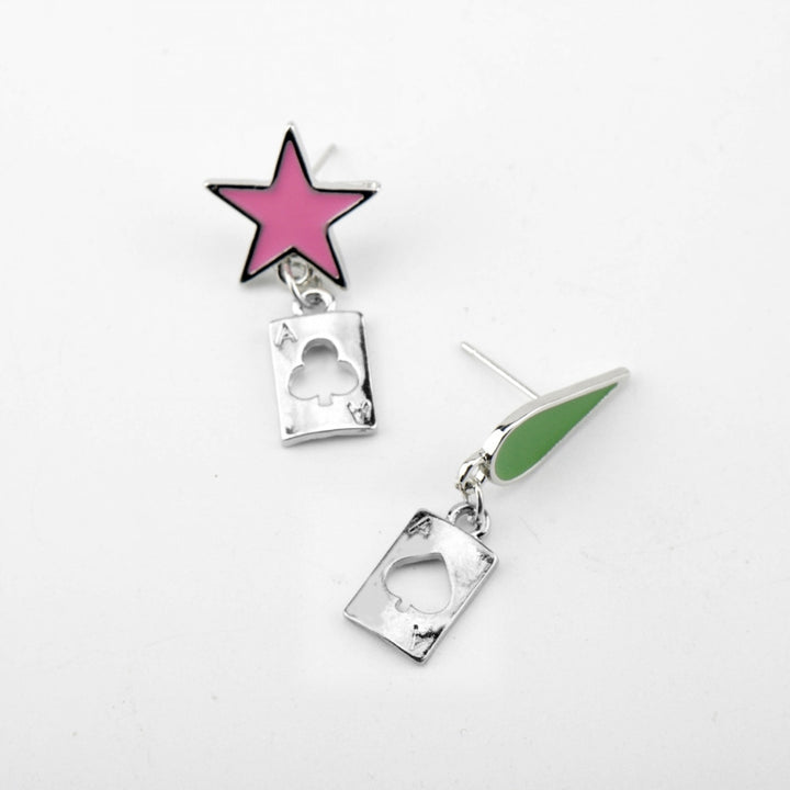 Hunter Anime Cosplay Poker Joker Ear Stud Earring for Hisoka Jewelry Accessories Image 6