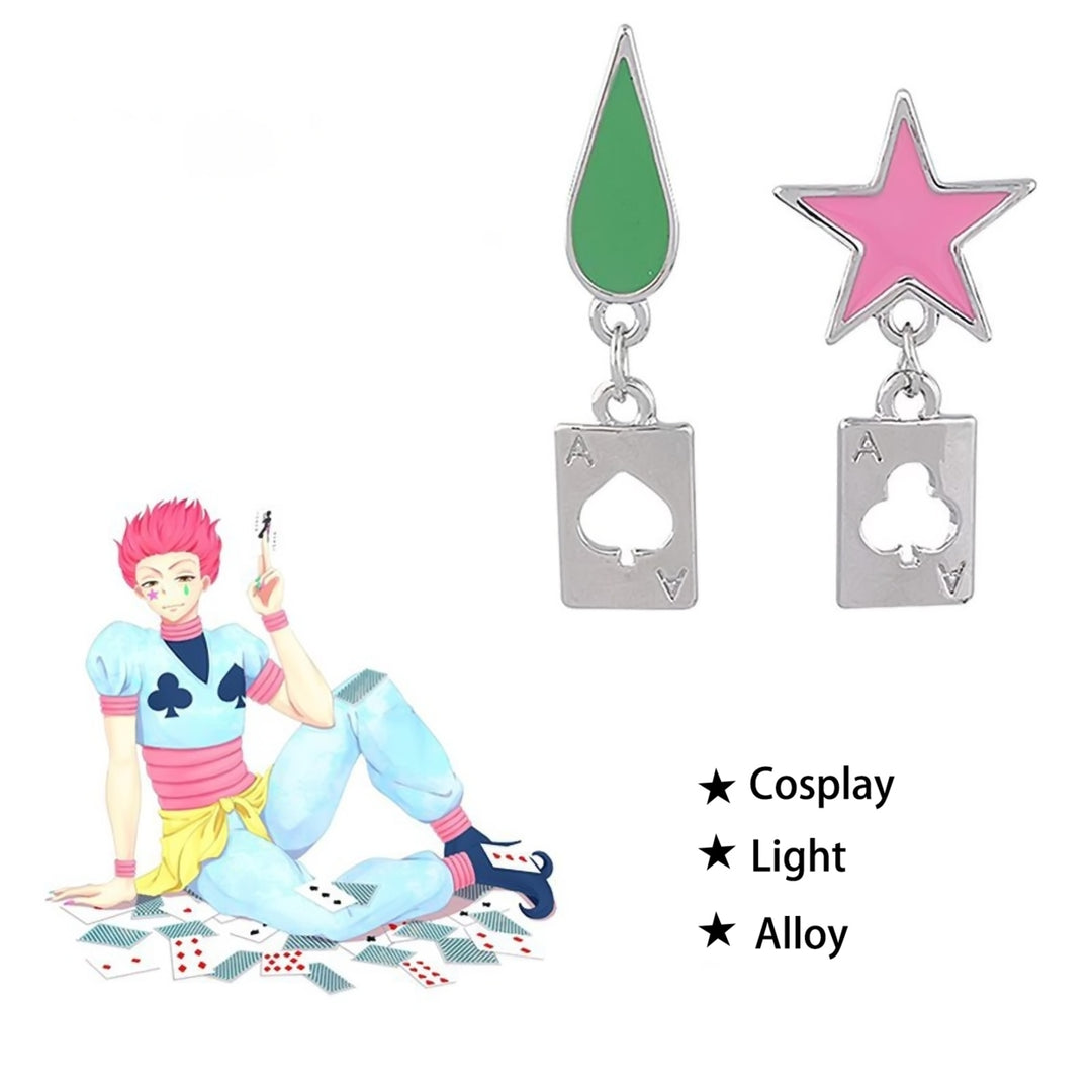 Hunter Anime Cosplay Poker Joker Ear Stud Earring for Hisoka Jewelry Accessories Image 11