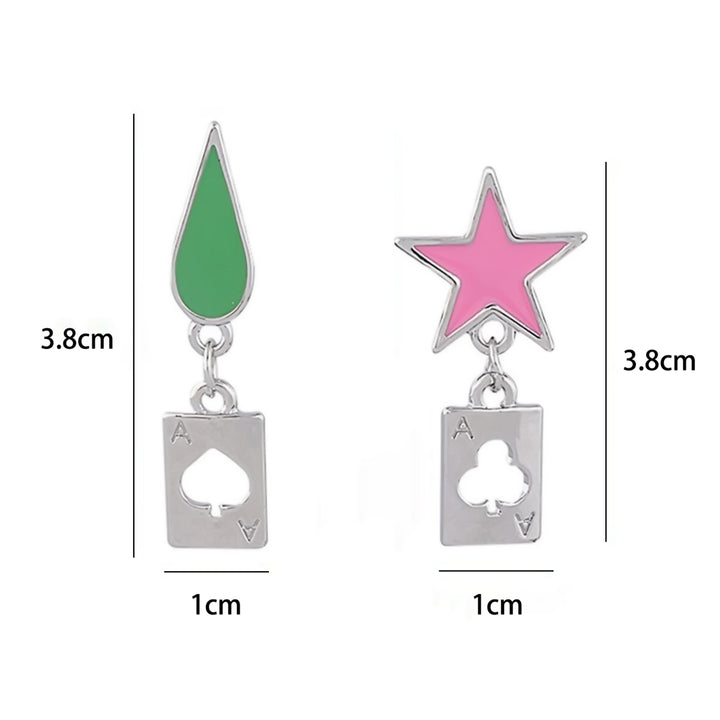 Hunter Anime Cosplay Poker Joker Ear Stud Earring for Hisoka Jewelry Accessories Image 12