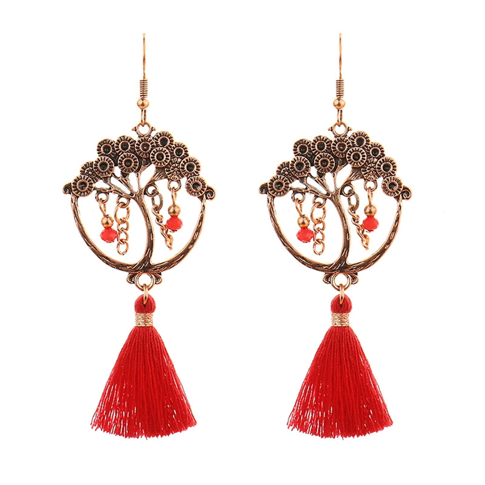 Earrings Long Drop Fashion Red Fringed Long Fashion Tassel Earrings for Girls Image 2