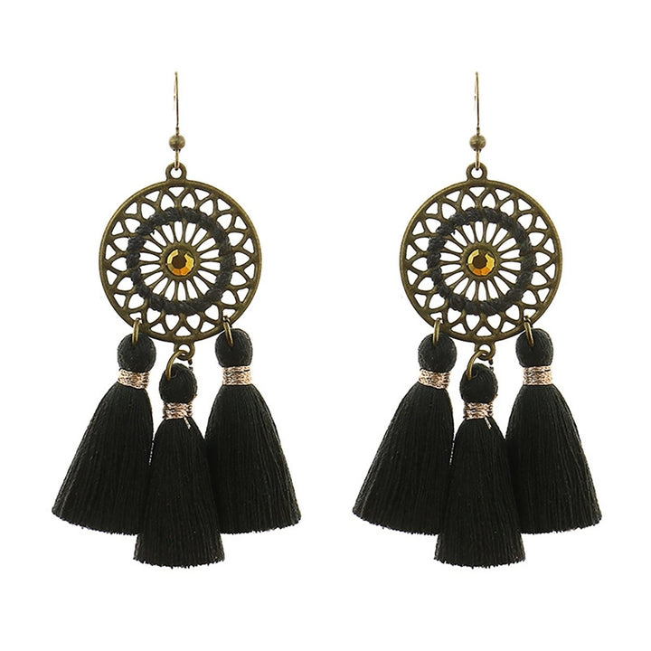 1 Pair Drop Earrings Bohemian Style Wedding Jewelry Handmade Women Fringed Earrings for Party Image 1