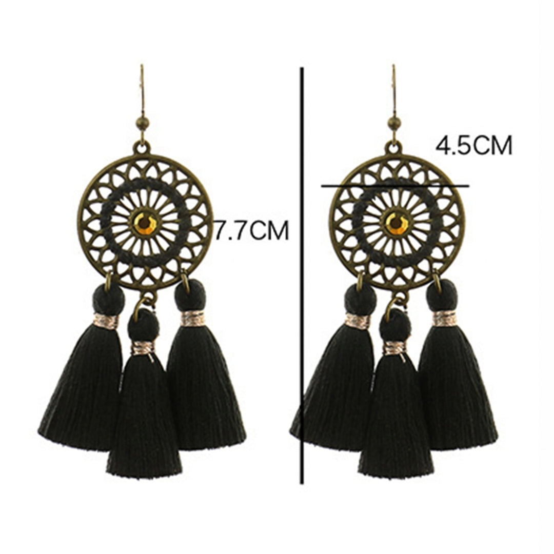 1 Pair Drop Earrings Bohemian Style Wedding Jewelry Handmade Women Fringed Earrings for Party Image 7