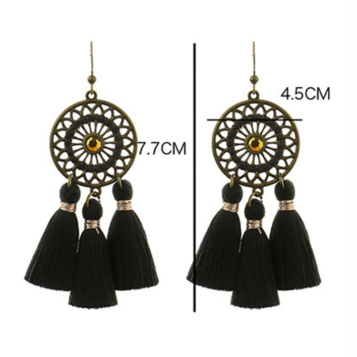 1 Pair Drop Earrings Bohemian Style Wedding Jewelry Handmade Women Fringed Earrings for Party Image 7