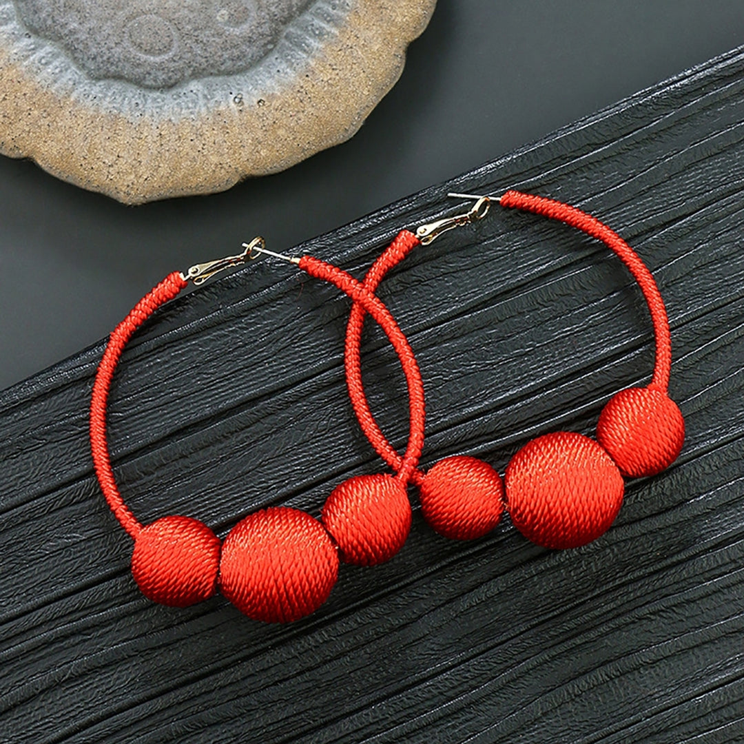 1Pair Dangle Earrings Tassel Design Jewelry Gift Red Women Wedding Drop Earrings for Festival Image 12