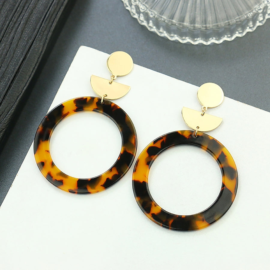 1Pair Earrings Print Elegant Acrylic Women Leopard Drop Earrings for Birthday Party Image 1