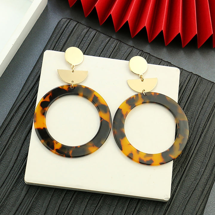 1Pair Earrings Print Elegant Acrylic Women Leopard Drop Earrings for Birthday Party Image 7