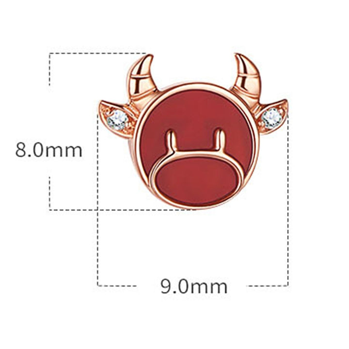 Cute Bull Earrings Creative Rhinestone Animal Ear Studs Pendent Jewelry Gift Image 4