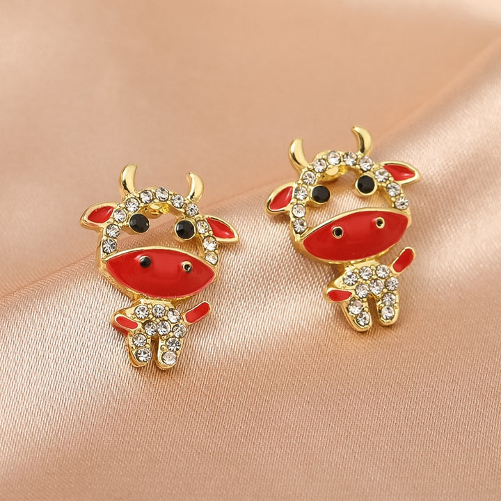 1Pair Earring Cartoon Cute Alloy Animal Stud Earing for Girl Image 1