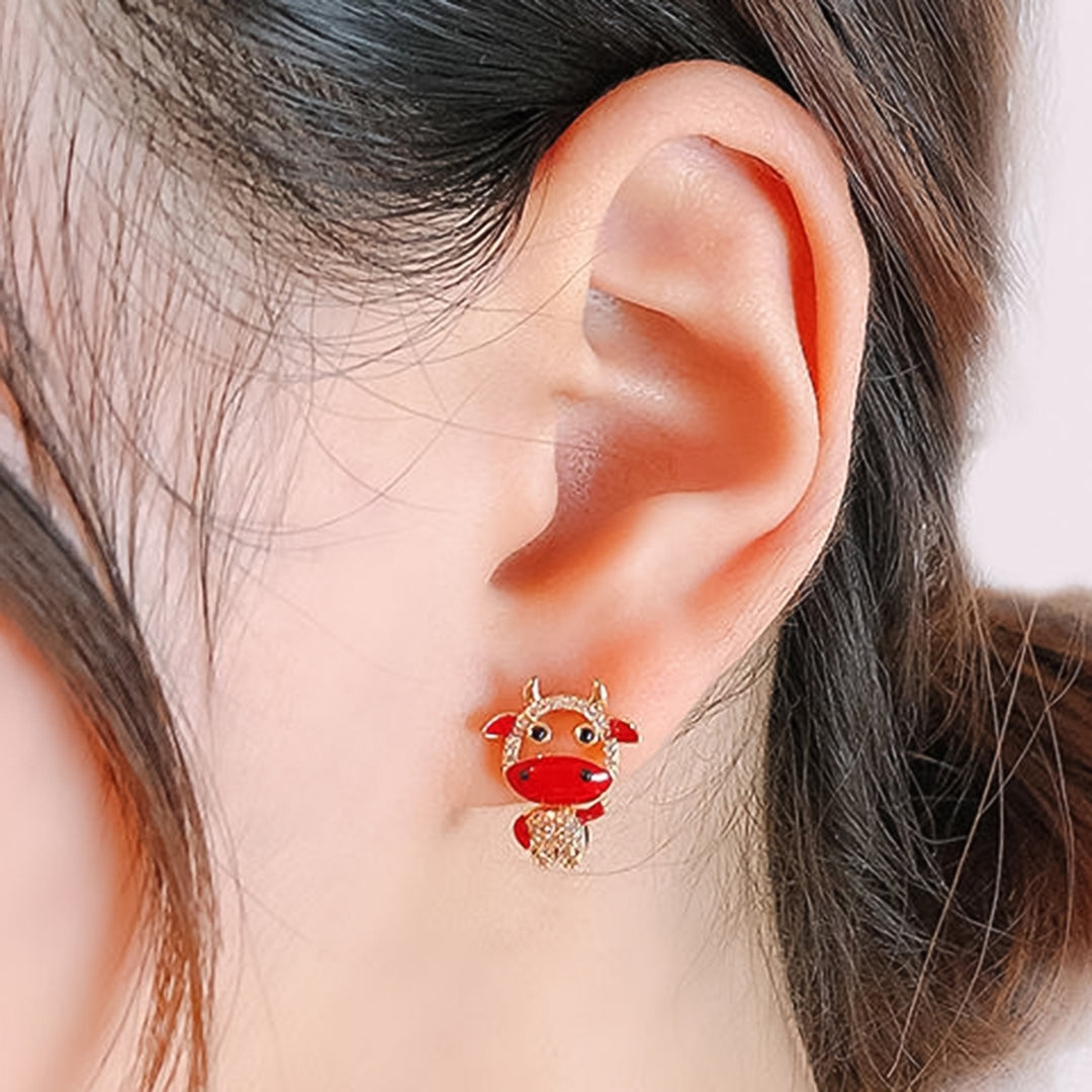 1Pair Earring Cartoon Cute Alloy Animal Stud Earing for Girl Image 3