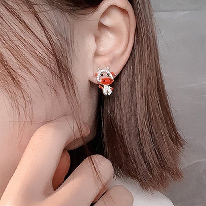 1Pair Earring Cartoon Cute Alloy Animal Stud Earing for Girl Image 4