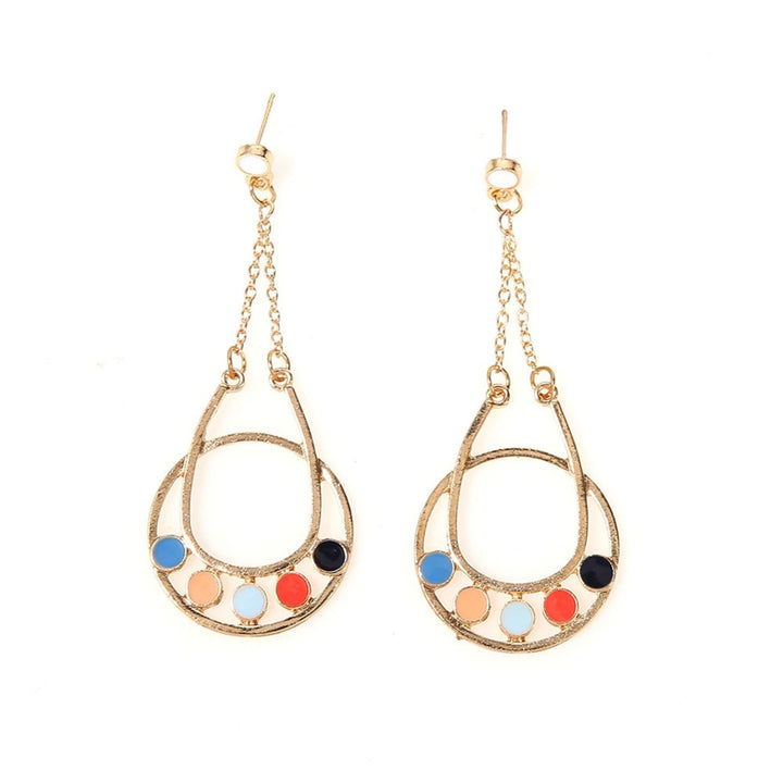 Drop-shaped Multicolor Flower Dangle Ear Stud Earrings Jewelry Accessories Gift Image 8