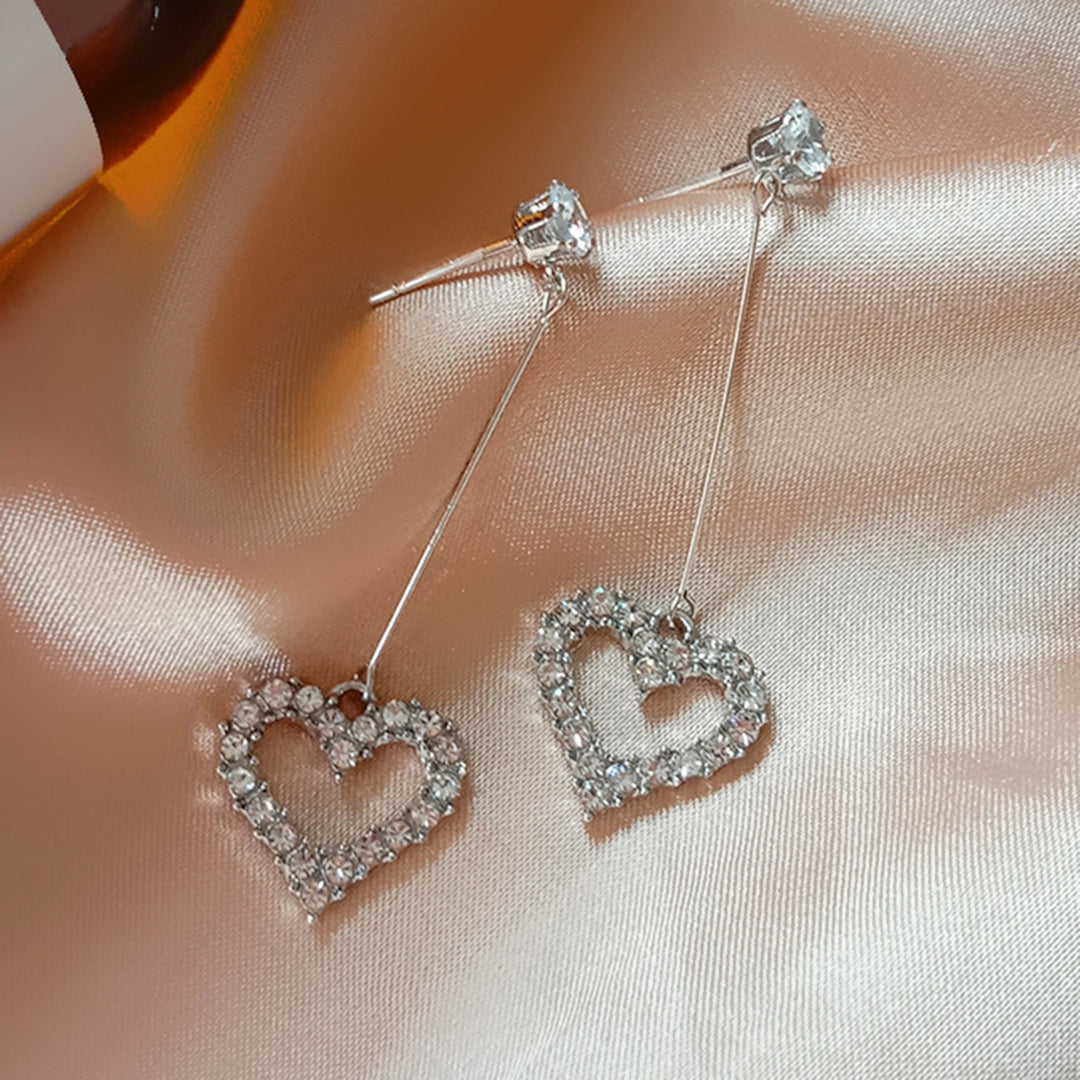 Stud Earrings Heart-shaped All Matching Alloy Fancy Stud Pendant for Valentines Image 3