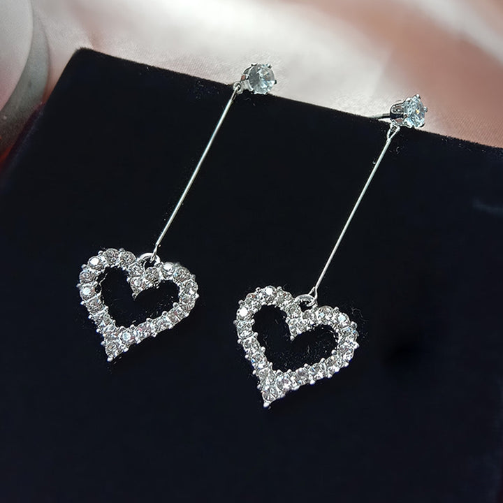 Stud Earrings Heart-shaped All Matching Alloy Fancy Stud Pendant for Valentines Image 4