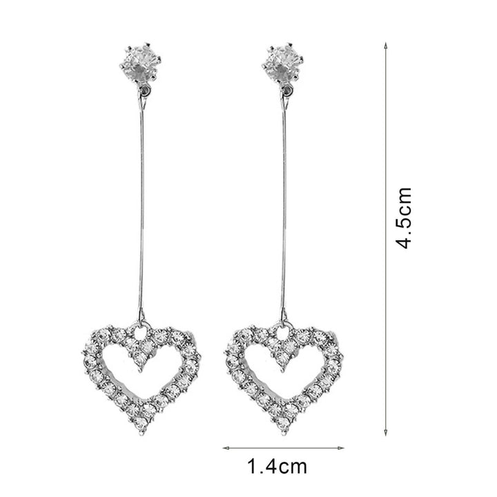 Stud Earrings Heart-shaped All Matching Alloy Fancy Stud Pendant for Valentines Image 4