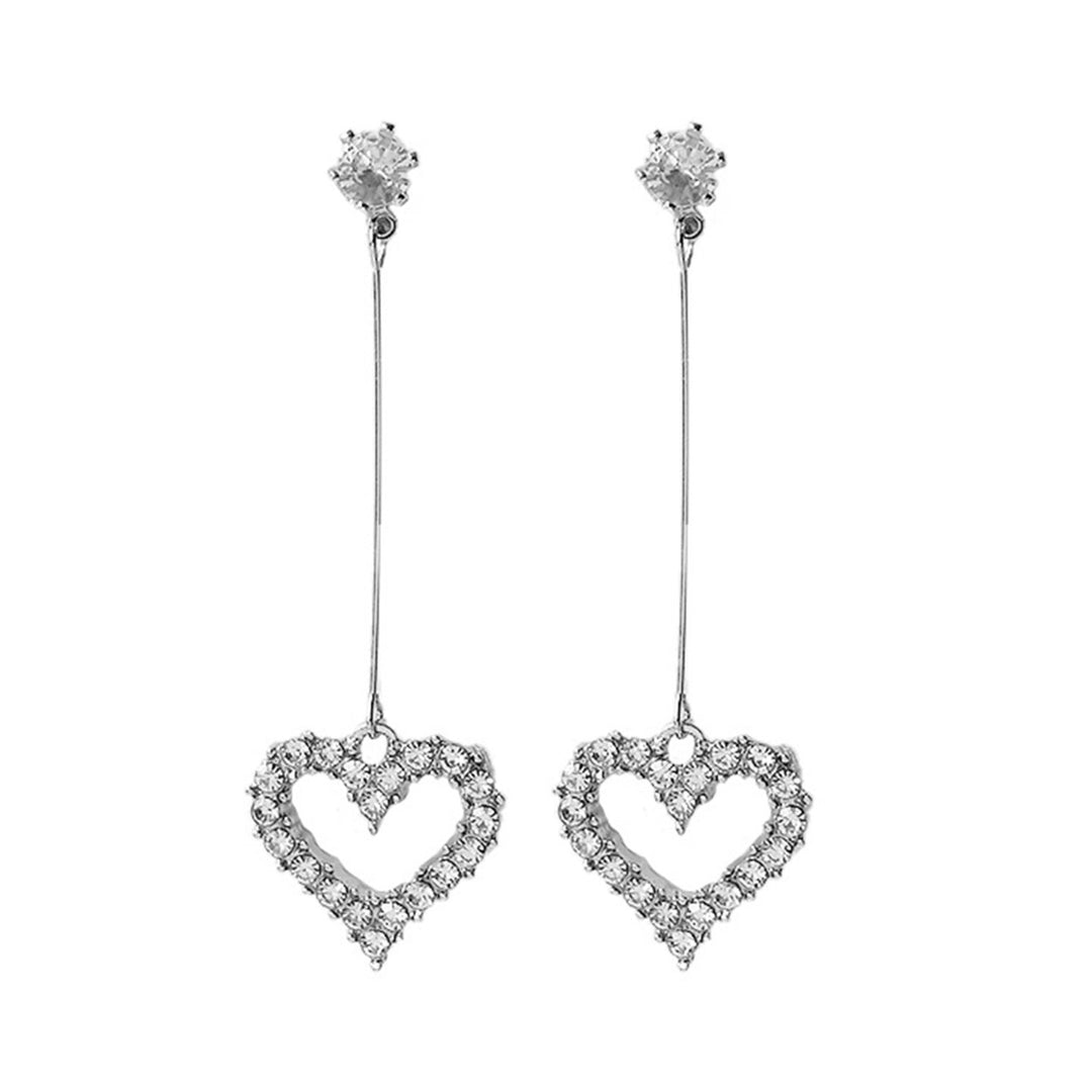 Stud Earrings Heart-shaped All Matching Alloy Fancy Stud Pendant for Valentines Image 8