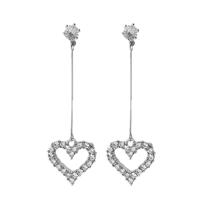 Stud Earrings Heart-shaped All Matching Alloy Fancy Stud Pendant for Valentines Image 8