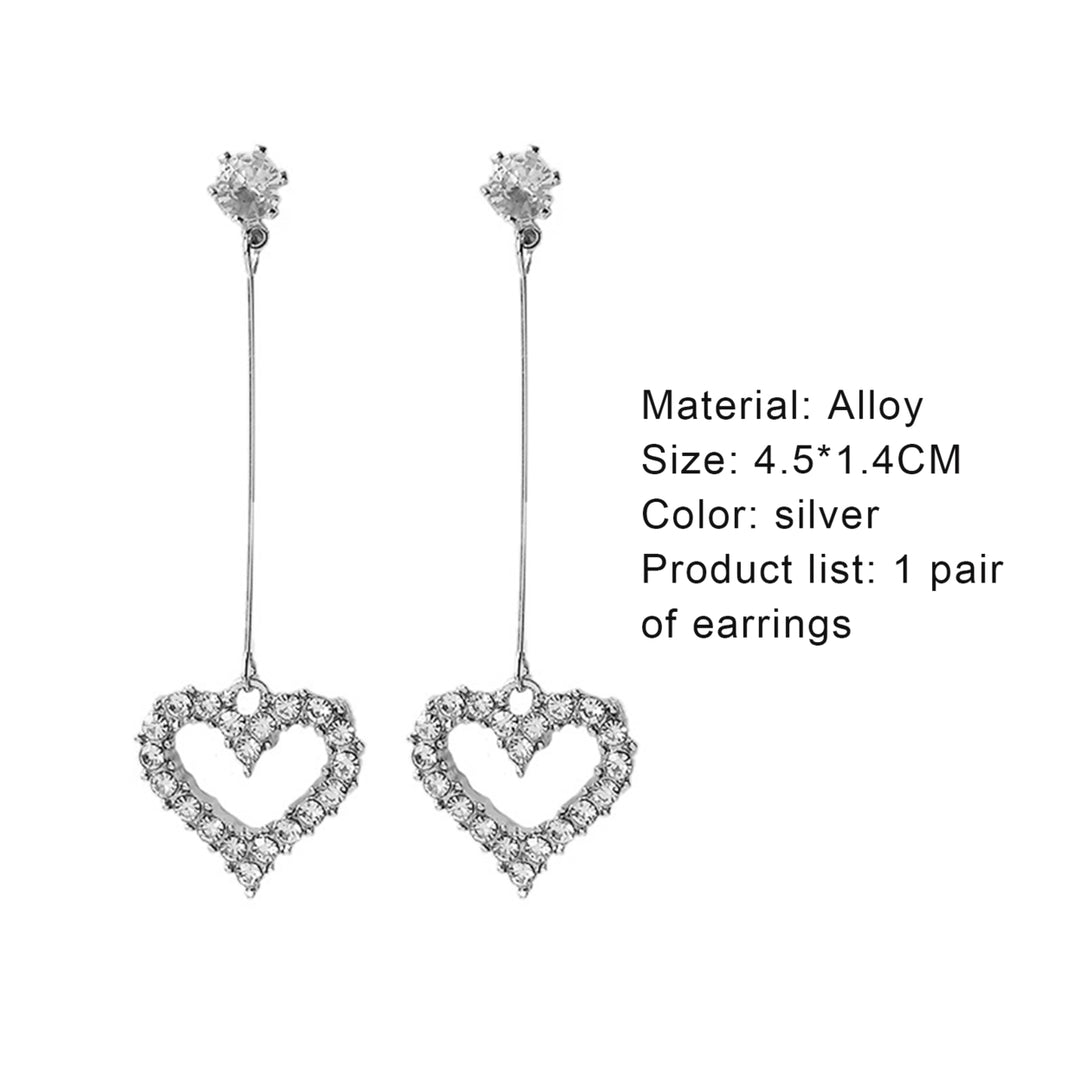 Stud Earrings Heart-shaped All Matching Alloy Fancy Stud Pendant for Valentines Image 9