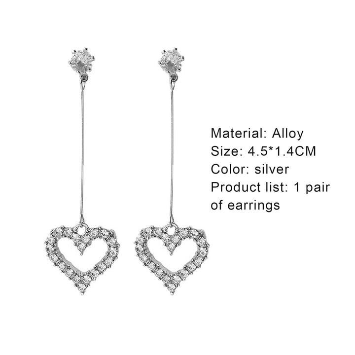 Stud Earrings Heart-shaped All Matching Alloy Fancy Stud Pendant for Valentines Image 9