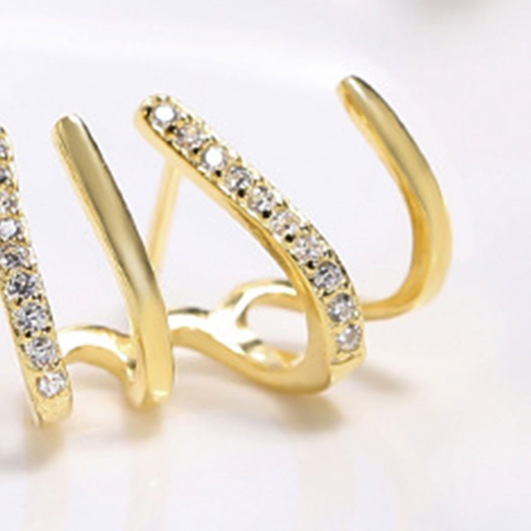 1 Pair Shiny Sturdy Rhinestone Claw Ear Studs Earrings Jewelry Accessory for Party Image 9