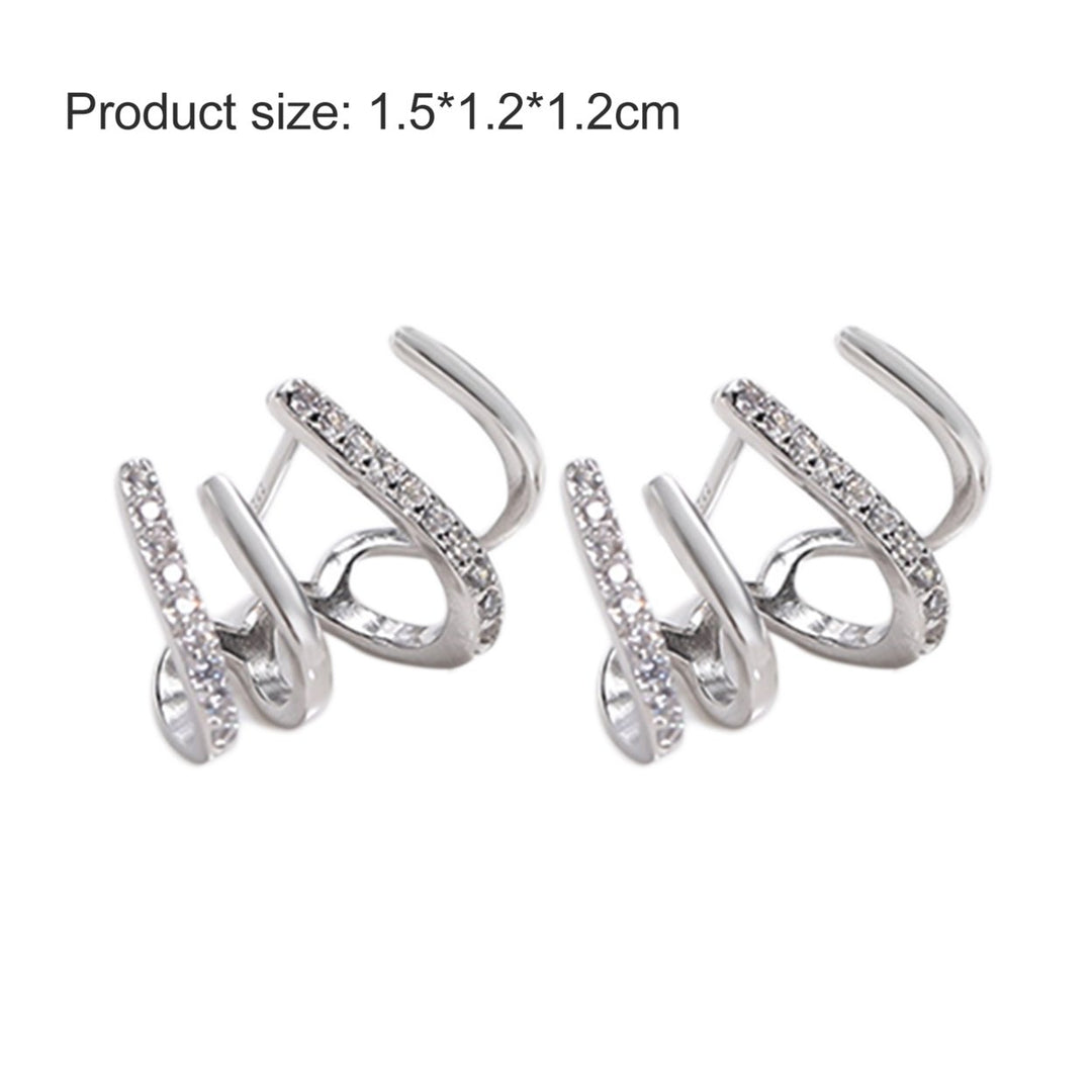 1 Pair Shiny Sturdy Rhinestone Claw Ear Studs Earrings Jewelry Accessory for Party Image 10