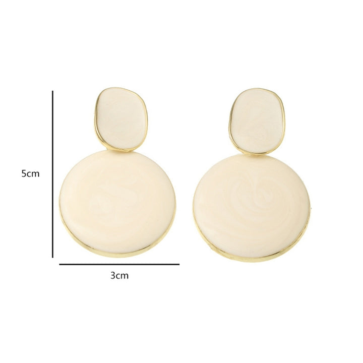 Drop Earrings Oval Shape Exquisite Alloy Candy-colored Dangle Earrings for Party Image 4