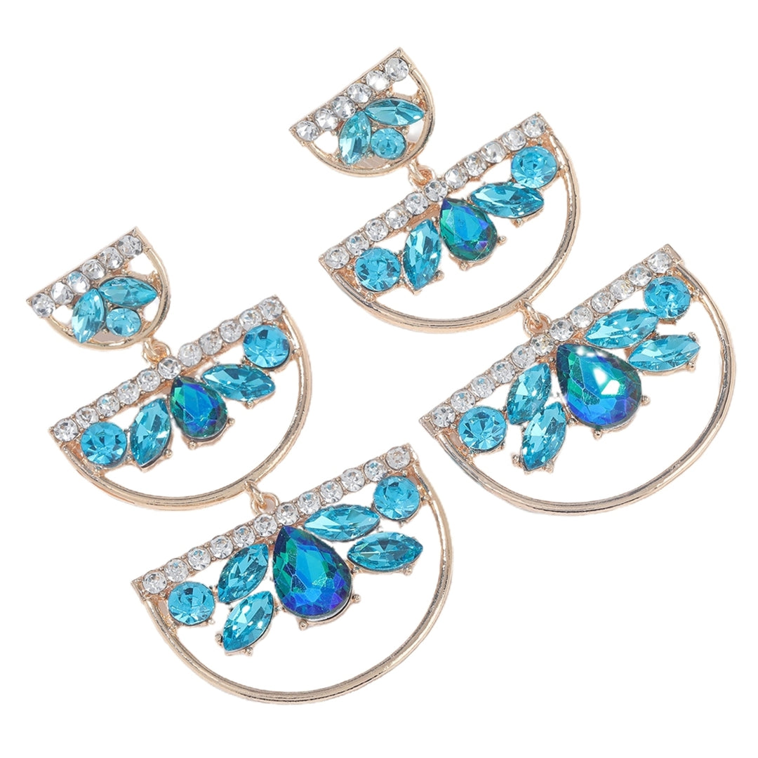 Earrings Colorful Geometric Alloy Semicircle Long Dangle Earrings for Women Image 3