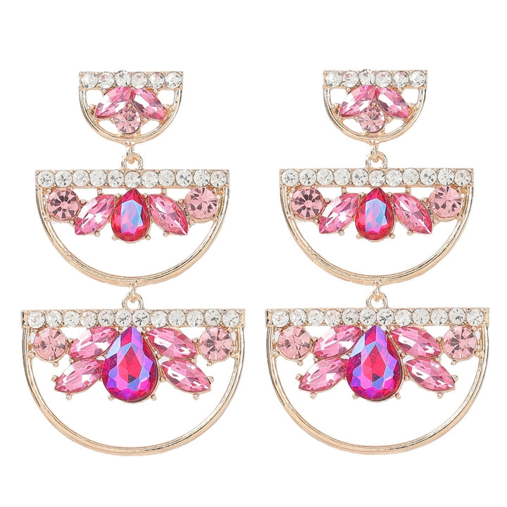 Earrings Colorful Geometric Alloy Semicircle Long Dangle Earrings for Women Image 4