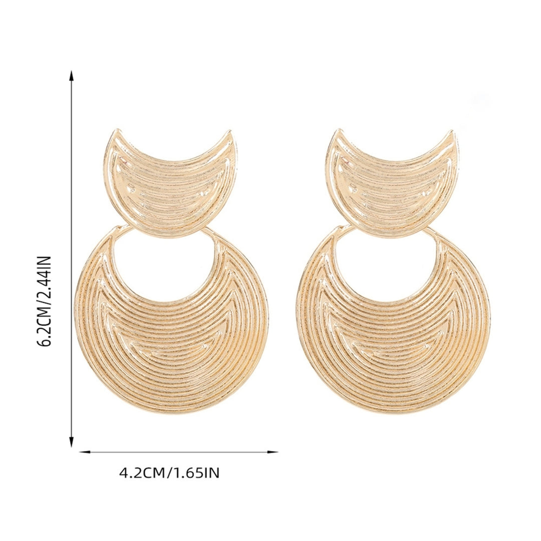 Earrings Moon Shape Drop Resistant Exaggerated Fashion Simple Geometric Arc Earrings for Party Image 4