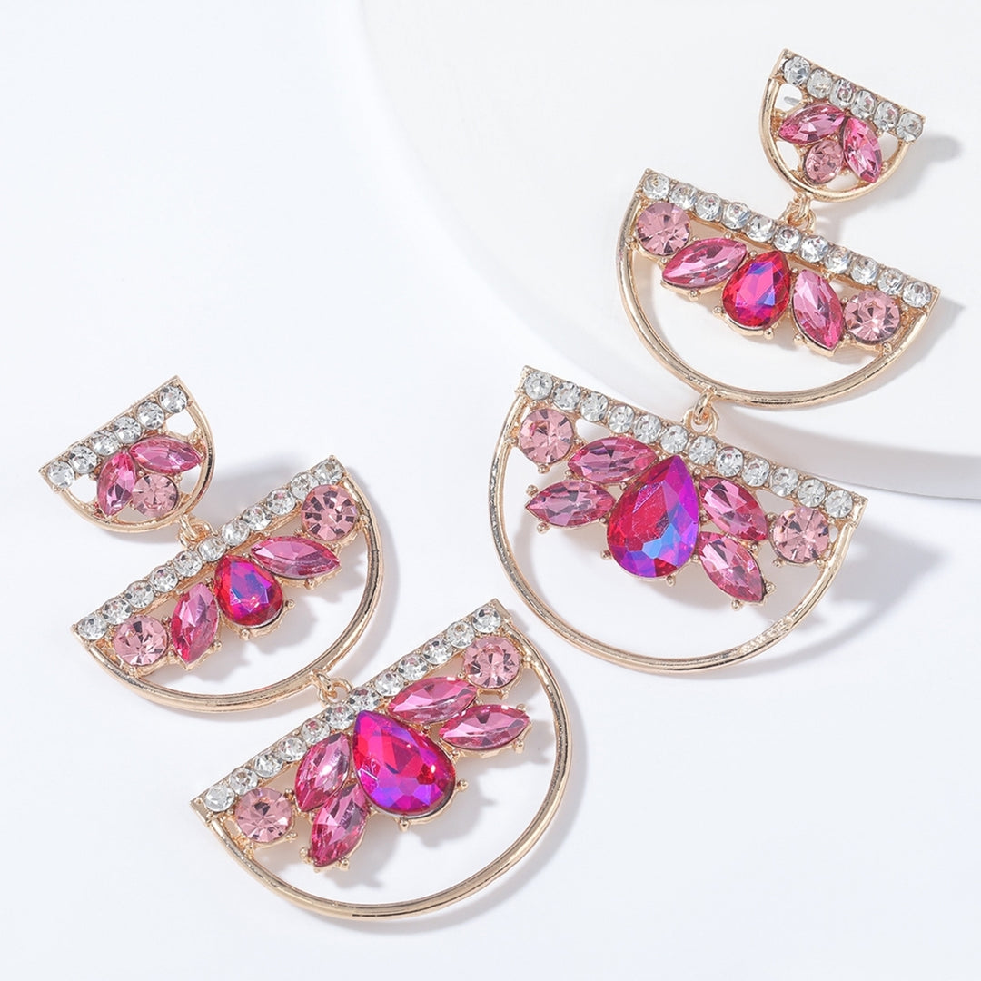 Earrings Colorful Geometric Alloy Semicircle Long Dangle Earrings for Women Image 7