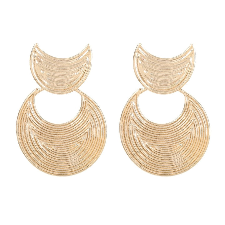 Earrings Moon Shape Drop Resistant Exaggerated Fashion Simple Geometric Arc Earrings for Party Image 1