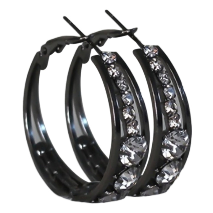 Earring Rhinestone Inlaid Jewelry Accessories Alloy Shiny Banquet Hoop Earrings for Wedding Image 9