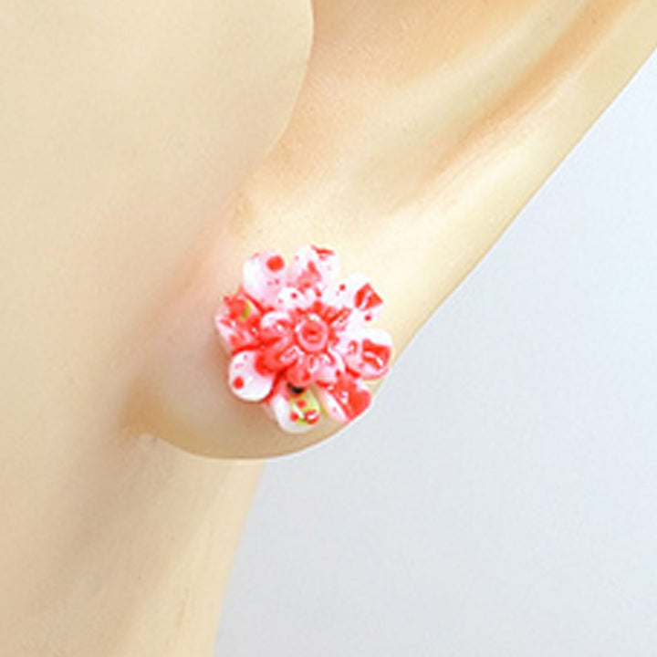 6Pairs Earrings Mini Portable Cute Various Colors Sweet Resin Marguerite Ear Ring Jewelry for Date Image 7