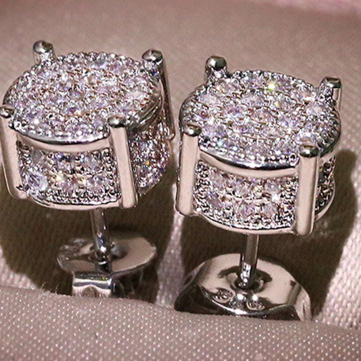 Stud Earrings Glossy All-match Eye-catching Four Claws Earring Ear Studs for Daily Wear Image 8