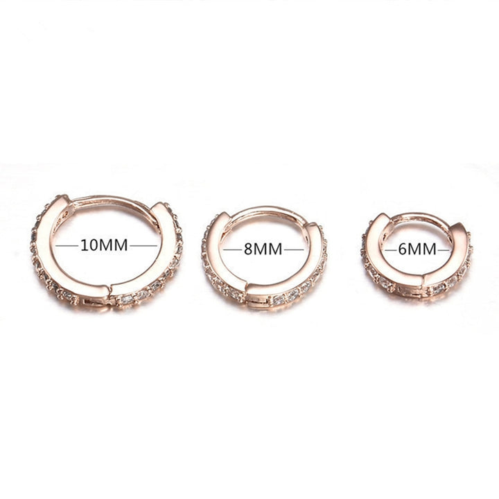 Women Earring Rhinestone Simple Mini Piercing Hoop Studs Earlobe Tragus Circle for Female Image 8