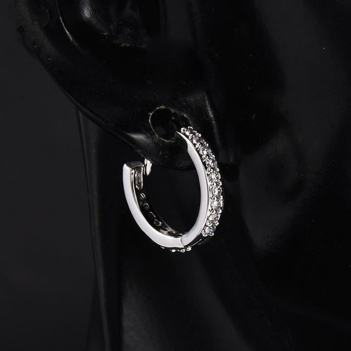 Women Earring Rhinestone Simple Mini Piercing Hoop Studs Earlobe Tragus Circle for Female Image 11