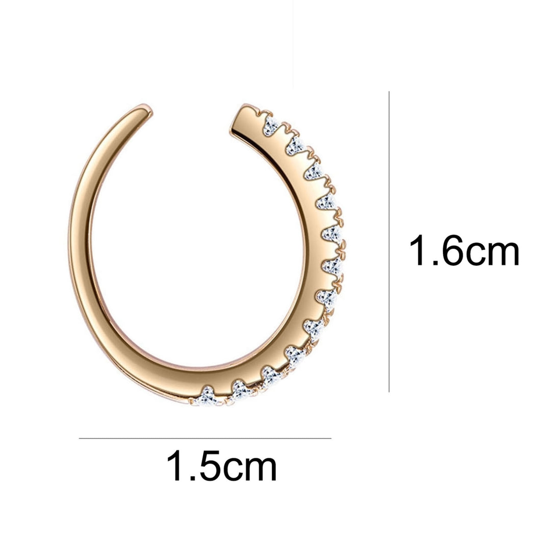 1 Pair SILVERHOO Earrings Round Shape Simple Ear Accessories Opening Circle Cubic Zirconia Earrings for Friends Image 8