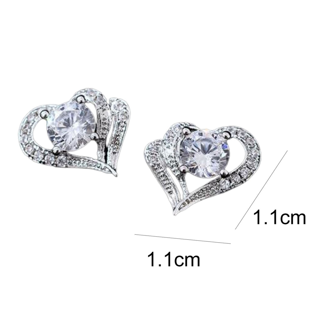 1 Pair Women Earring Heart-shaped Fashion Jewelry Alloy Woman Ear Studs Jewelry Gift for Party Image 7