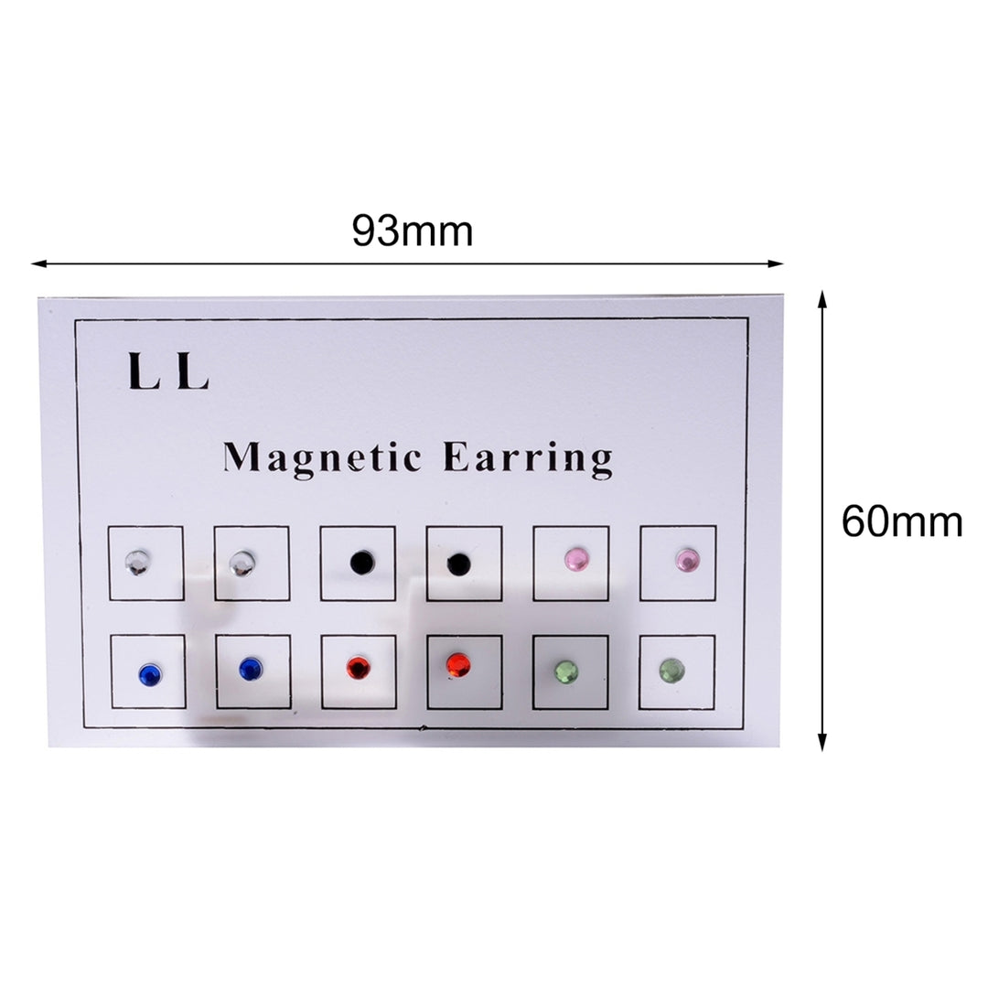 12Pcs Magnetic Stud All Match Smooth Surface Non-Pierced Magnetic Rhinestone Fake Ear Stud for Women Image 4