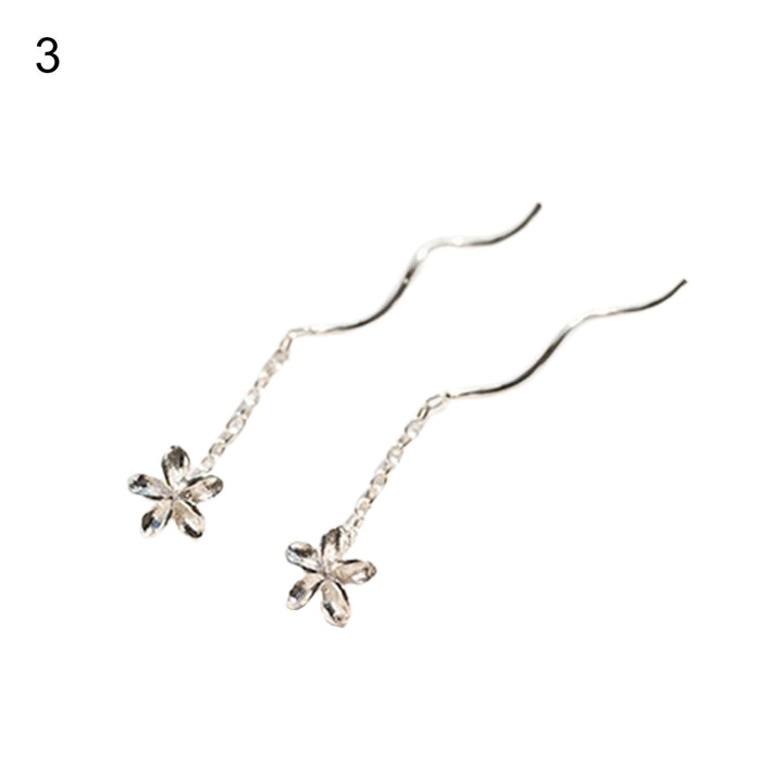 1 Pair Attractive Ladies Flower Earrings Decorative Long Dangle Dandelion Earrings for Daily Life Image 4