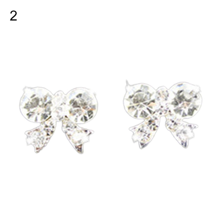 1 Pair Ear Studs Heart Cubic Zirconia Korean Bow Rabbit Cherry Imitation Pearl Stud Earrings Jewelry Accessories Image 1