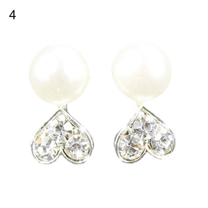1 Pair Ear Studs Heart Cubic Zirconia Korean Bow Rabbit Cherry Imitation Pearl Stud Earrings Jewelry Accessories Image 11