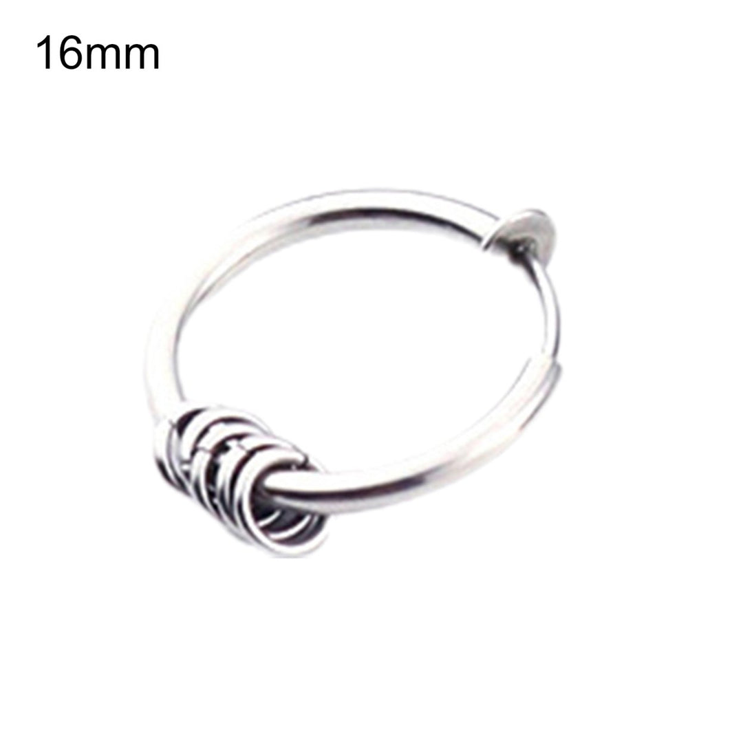 1Pc Unisex Cool Earring Round Non Ear Piercing Hoop Earring Clip for Daily Wear Image 7