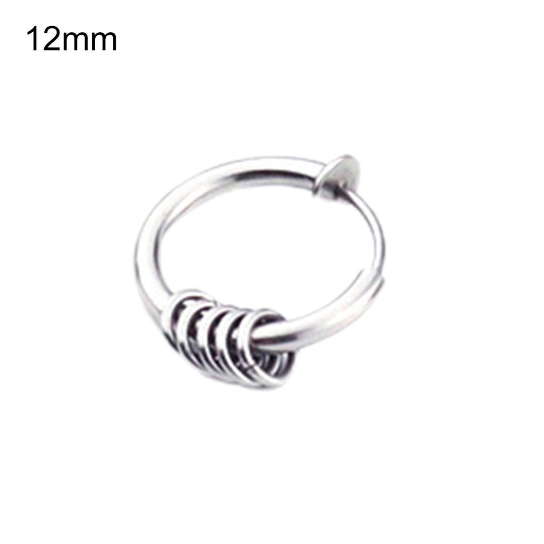 1Pc Unisex Cool Earring Round Non Ear Piercing Hoop Earring Clip for Daily Wear Image 9