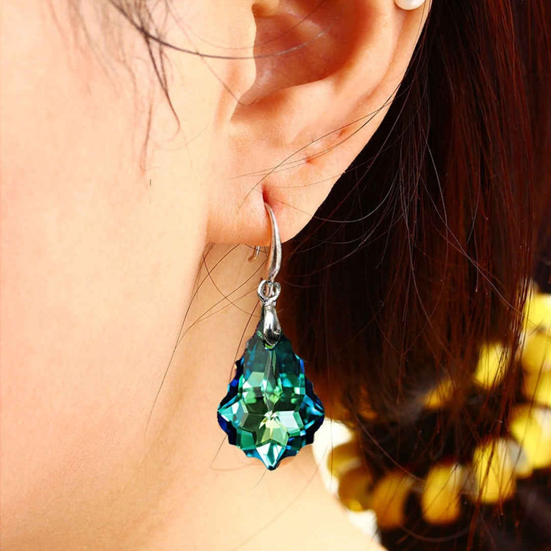 1 Pair Dangling Earrings Comfortable Wearing Wear-Resistant Faux Crystal Women Ear Hooks for Banquet Image 12