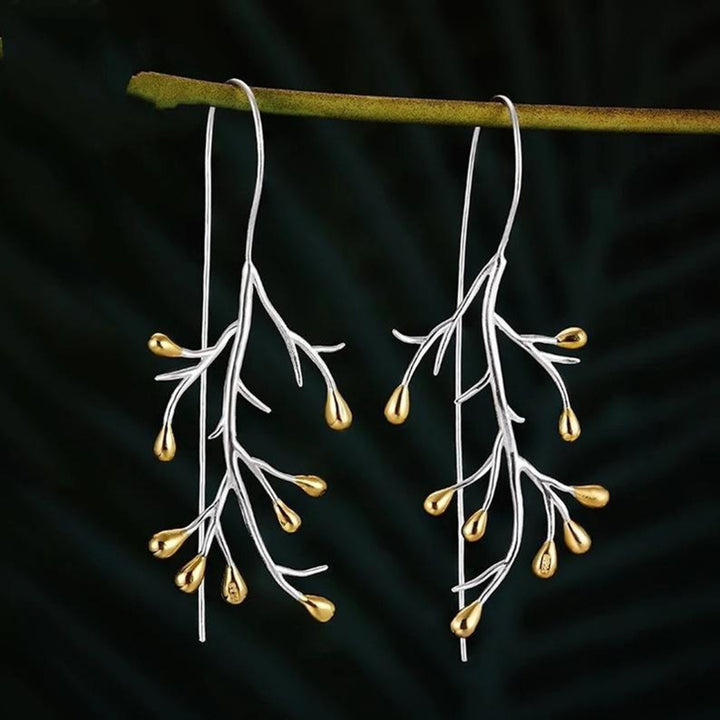 1 Pair Ear Line Earrings Branches Shape Elegant Women All Match Long Drop Earrings for Dating Image 3