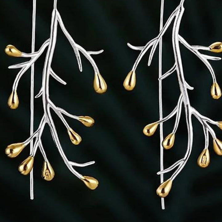 1 Pair Ear Line Earrings Branches Shape Elegant Women All Match Long Drop Earrings for Dating Image 9